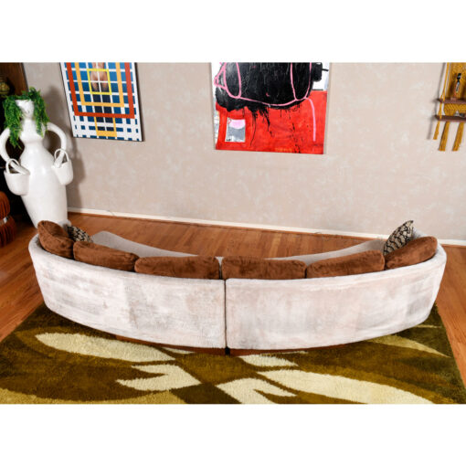Back view retro curved sofa
