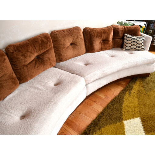 Curved 1970s sectional sofa