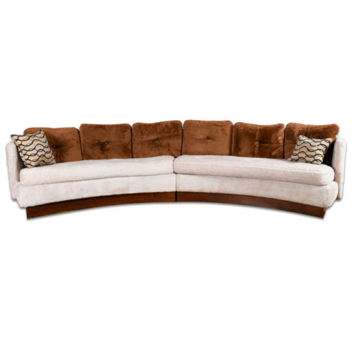 Curved Mid Century Modern 1970s sectional