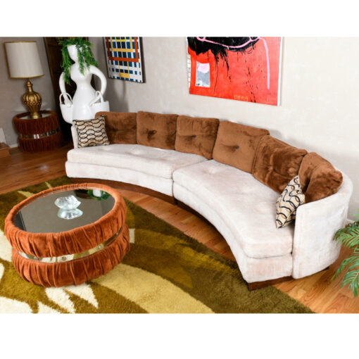 Curved Mid Century Modern 1970s sofa