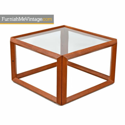 teak and glass end table