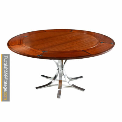 dyrlund,flip flap table,lotus,rosewood,danish,expanding,chrome base,modern