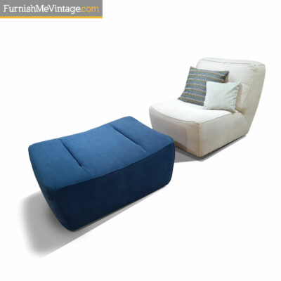grey luonto arena chair and denim ottoman