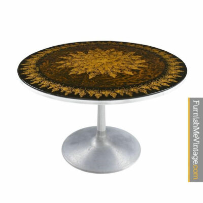 Poul Cadovius Aluminum Dining Table Decorated by Mygge Susanne Fjeldsoe