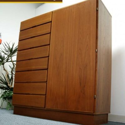 Danish Modern Teak Gentleman’s Chest Armoire