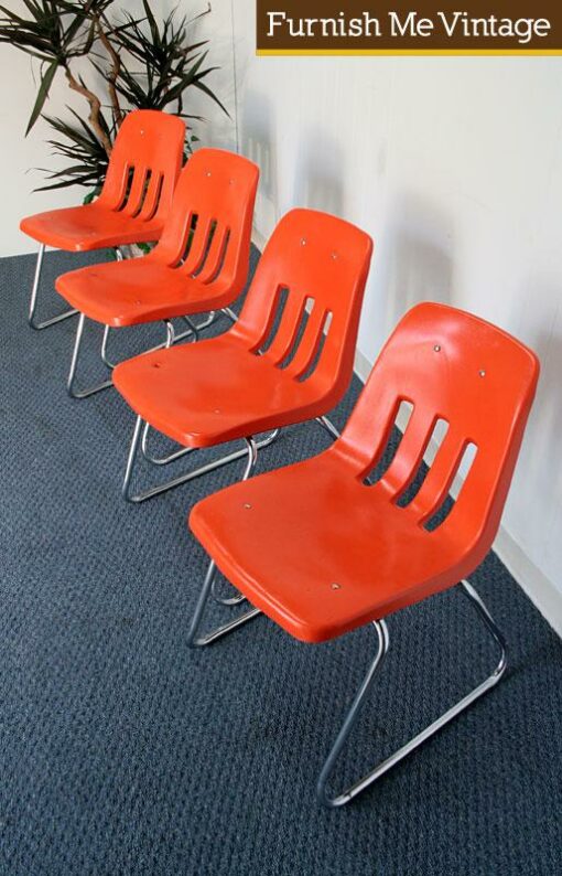 Set of 4 Eames Style Stackable Shell Chairs