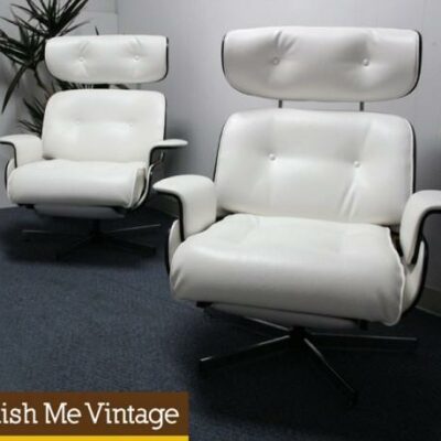 2 Vintage Selig Eames Style Lounge Chairs Recliners