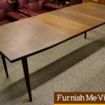 Long Narrow Danish Style Vintage Walnut Dining Table