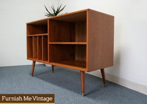 Retro Danish Modern Teak Atomic Style Entertainment Center