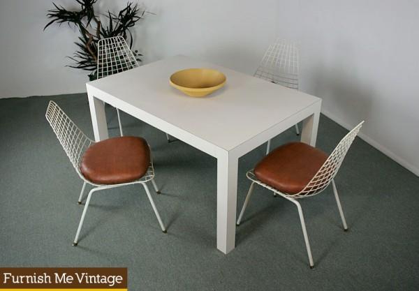 Vintage White Parsons Dining Table Or Desk Vintage White Parsons Dining Table Or Desk