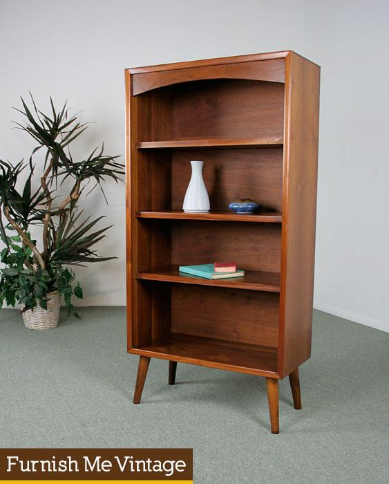 Slim Petite Mid Century Bookshelf Or Record Shelf