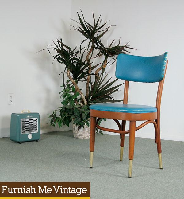 Teal Vinyl Retro Side Chair