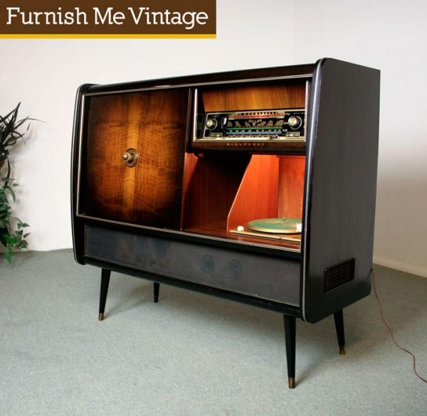 retro blaupunkt arkansas 55 stereo console with bar