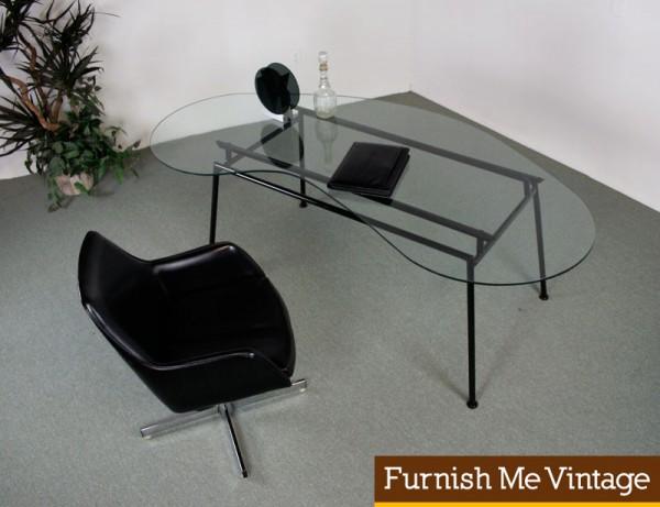 Large Mid Century Modern Kidney Shaped Desk