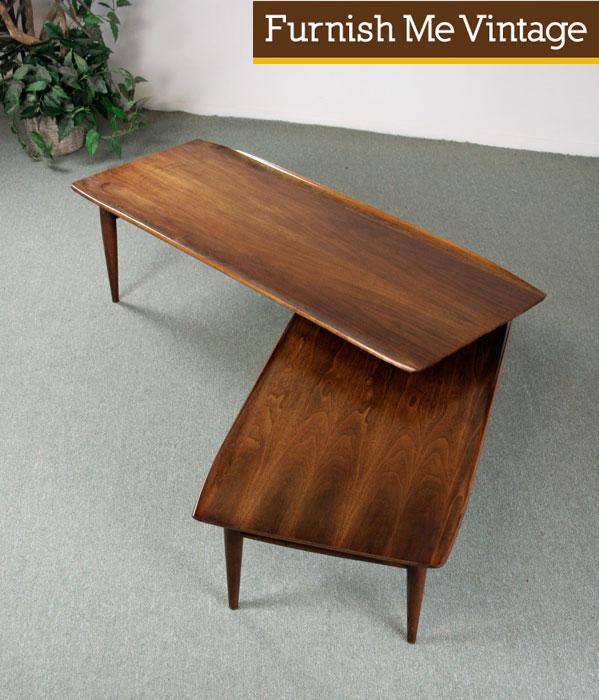 Mid Century Modern Walnut Boomerang Coffee Table