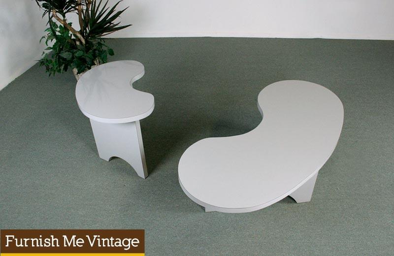 Retro Kidney Bean End Table And Coffee Table