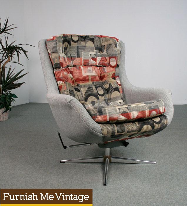 Reupholstered Mid Century Modern Egg Chair