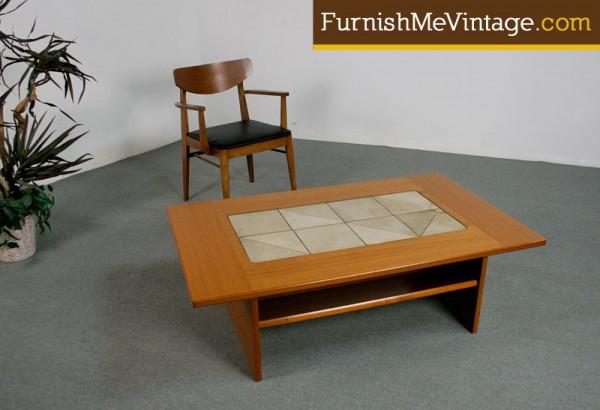 Danish Teak Coffee Table With Tile Top - Danish Coffee Table With Tiles Danish Teak Coffee Table With Tile Top - Danish Coffee Table With Tiles