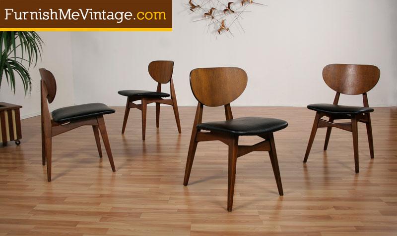 4 Mid Century Modern Round Back Dining Chairs 4 Mid Century Modern Round Back Dining Chairs