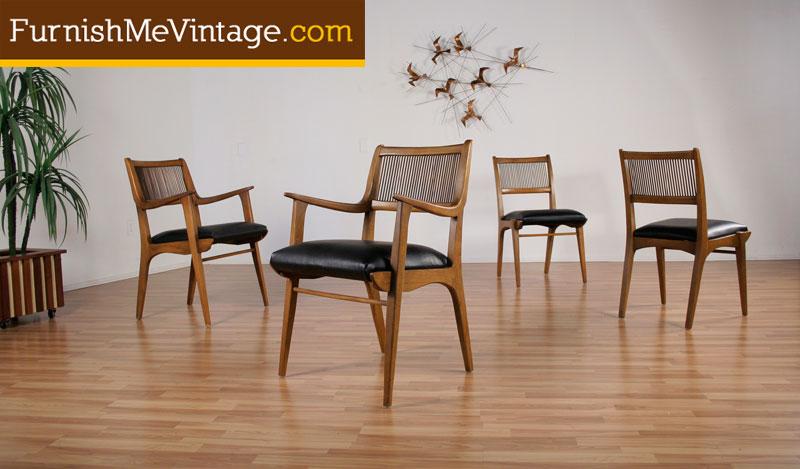 4 Mid Century Modern Drexel Profile Dining Chairs