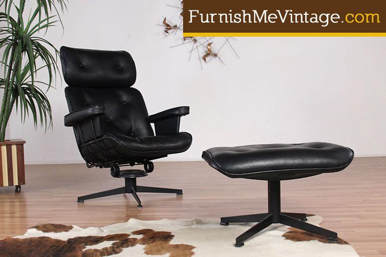 Retro Homecrest Lounge Chair with Ottoman