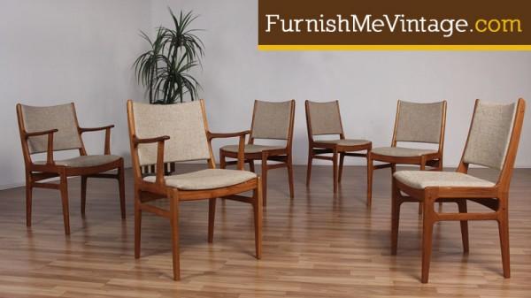 6 Dscan Danish Modern Teak Dining Chairs