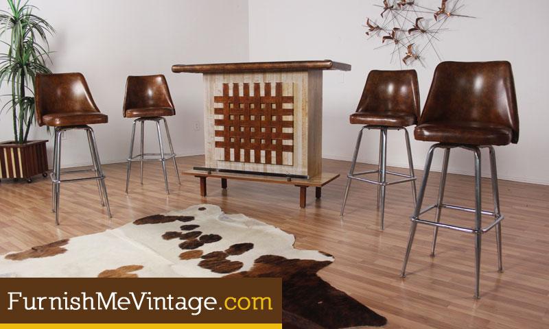 mid century modern pub table set