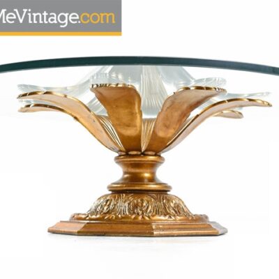 hollywood regency,Arthur Court,Gold,flower petal, coffee table