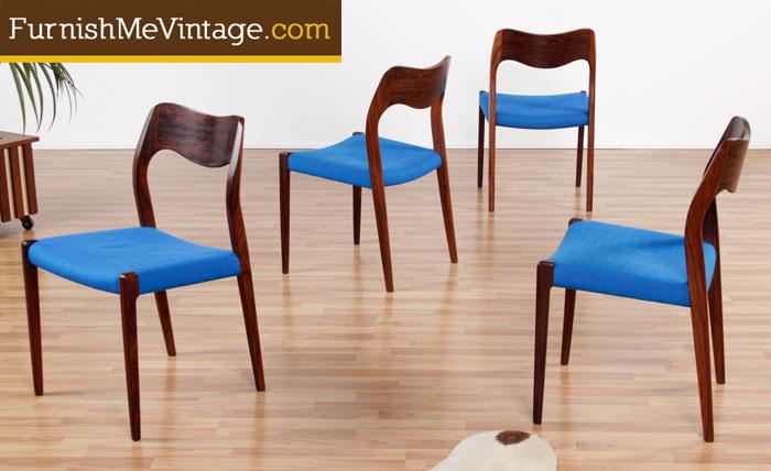 4 vintage moller rosewood dining chairs