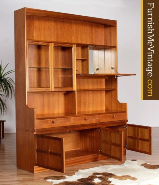 English Teak Secretary Hutch by Nathan
