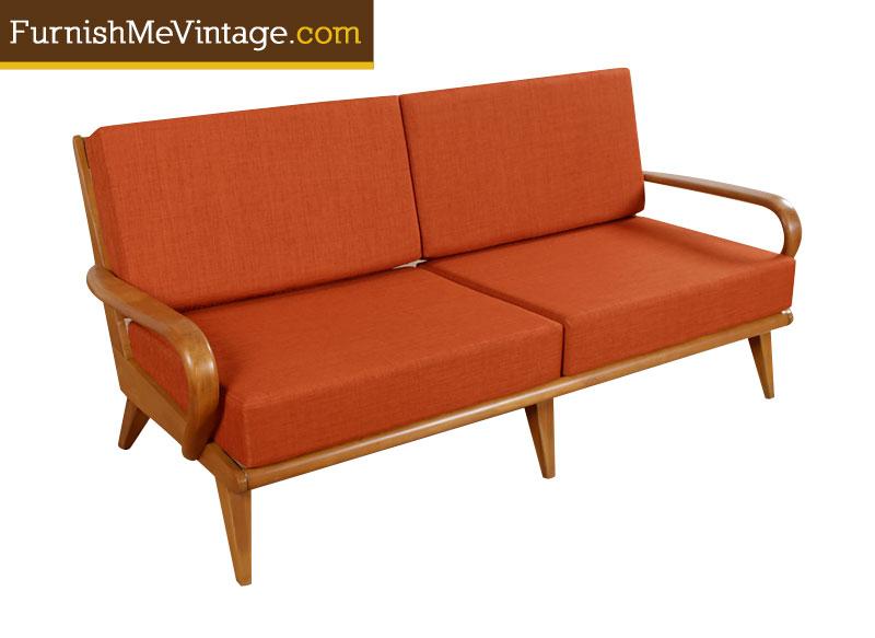 Red Heywood Wakefield Aristocrat Sofa
