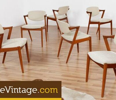 Set of (6) Vintage Kai Kristiansen #49 Danish Teak Dining Chairs