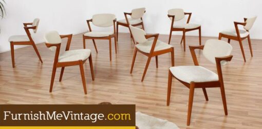 Set of (6) Vintage Kai Kristiansen #49 Danish Teak Dining Chairs