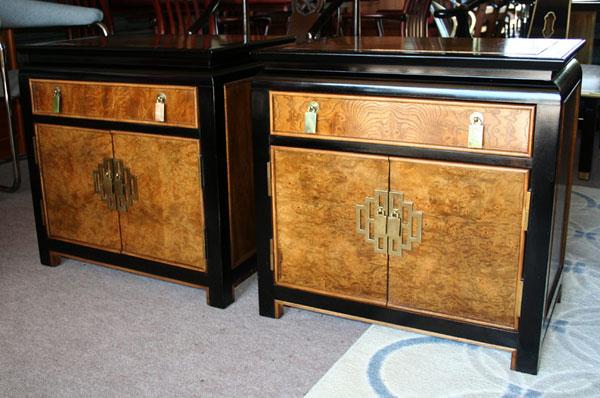 Chin Hua By Century Asian Style Nightstand End Table Set