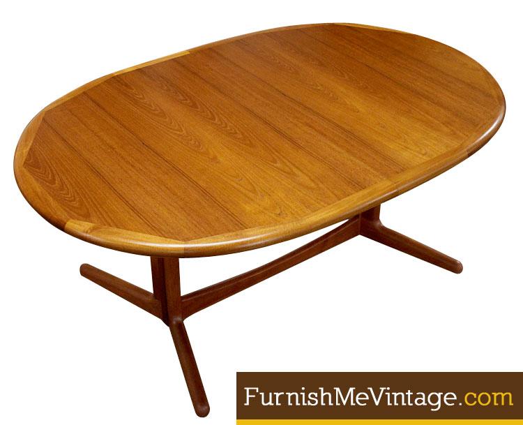 Danish Teak Oval Dining Table Refinished Danish Teak Oval Dining Table