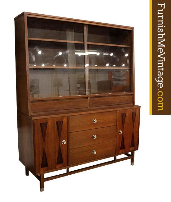 Mid Century Modern Stanley Rosewood & Walnut Hutch