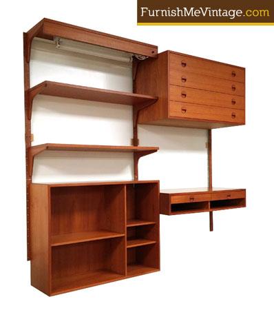 Hansen And Guldborg Vintage Danish Teak Wall Unit