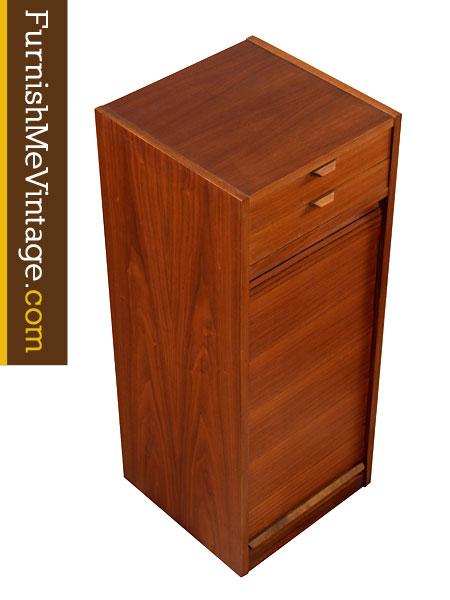 Mid Century Modern Teak Record Cabinet Or Filing Cabinet