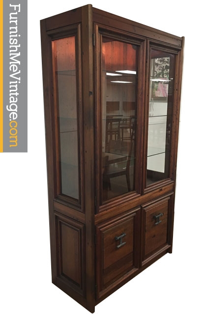 Vintage Pecky Cypress China Cabinet