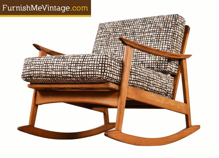 Red Danish Rocking Chair