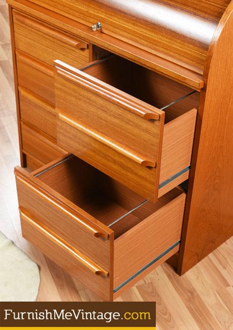Modern Teak Secretary Desk With File Drawers Modern Teak Secretary Desk With File, Modern Secretary Desk With File Drawer