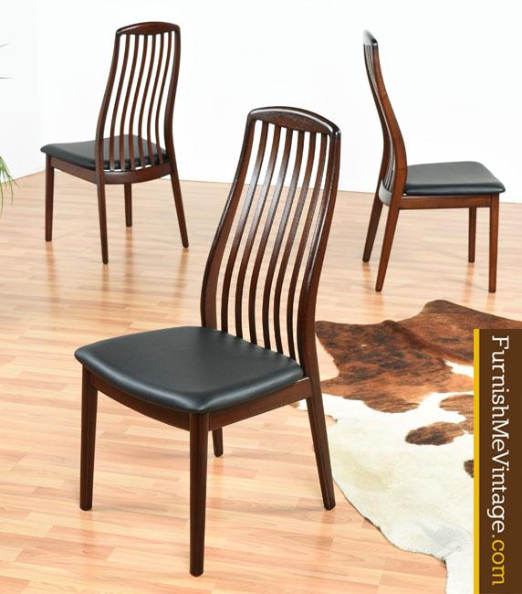 Set of 7 Modern Ergonomic Rosewood Dining Chairs