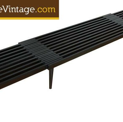 Expanding Mid Century Modern John Keal Slat Bench