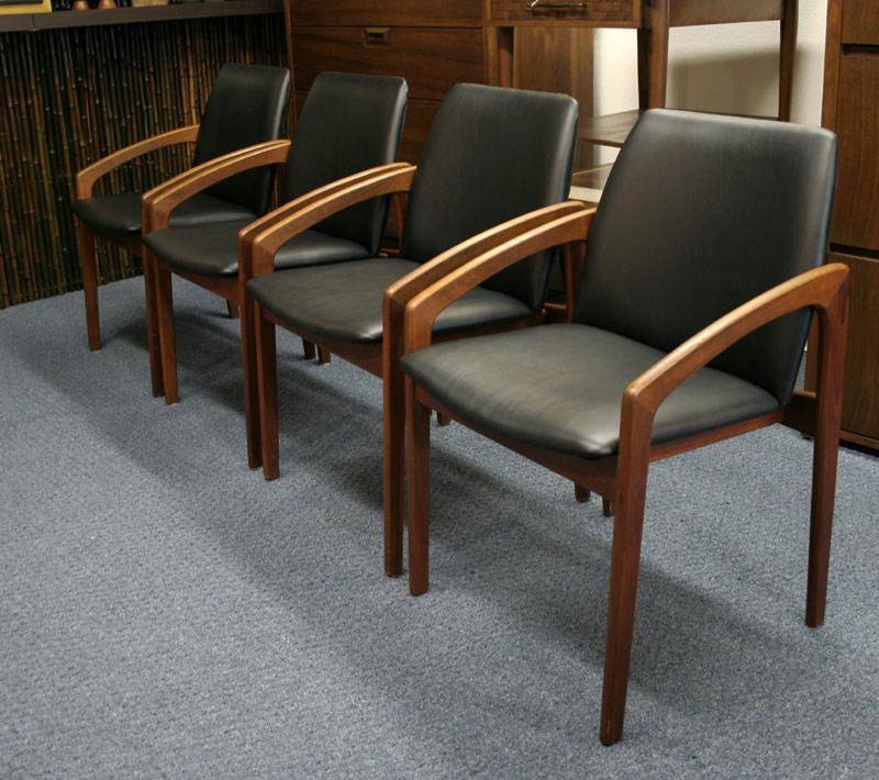 4 Kai Kristiansen Danish Teak Dining Chairs with Arms