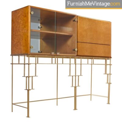 maple cabinets,milo baughman,hollywood regency,bar,thayer coggin,custom made