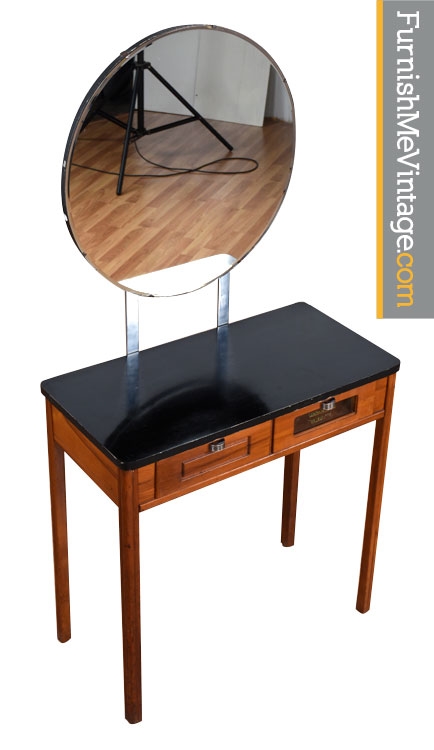 Antique Barber Vanity With Helene Curtis Sterilizer Logo