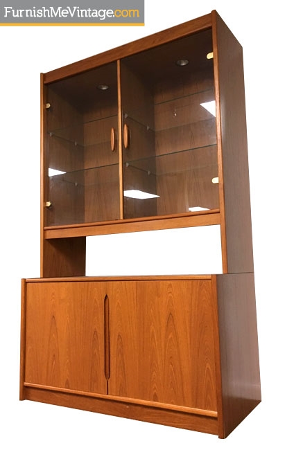 Danish Modern Teak China Cabinet With Hutch Vintage Danish Teak Hutch