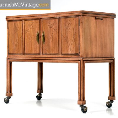 Vintage Davis Cabinet Expanding Mahogany Bar Cart
