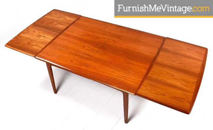 Danish Teak Dining Table By Arne Vodder Refinished Vintage Arne Vodder Danish Teak Table