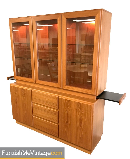 Teak China Cabinet By Mobican Vintage Mobican Teak China Cabinet